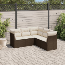 vidaXL 5 részes barna polyrattan kerti ülőgarnitúra párnával kerti bútor