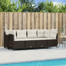 vidaXL 5 részes barna polyrattan kerti ülőgarnitúra párnával kerti bútor