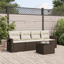 vidaXL 5 részes barna polyrattan kerti ülőgarnitúra párnával kerti bútor