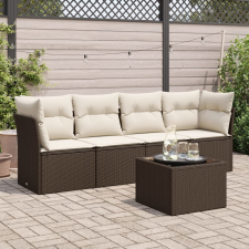 vidaXL 5 részes barna polyrattan kerti ülőgarnitúra párnával kerti bútor