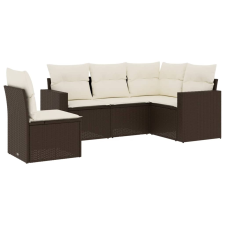 vidaXL 5 részes barna polyrattan kerti ülőgarnitúra párnával (3251310) kerti bútor