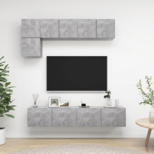 vidaXL 5 részes betonszürke forgácslap TV-szekrényszett bútor