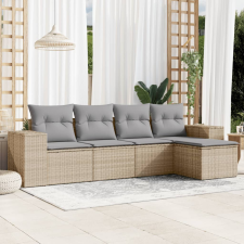 vidaXL 5 részes bézs polyrattan kerti ülőgarnitúra párnákkal kerti bútor