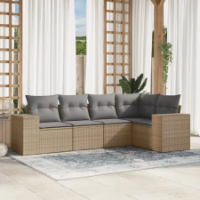 vidaXL 5 részes bézs polyrattan kerti ülőgarnitúra párnákkal kerti bútor