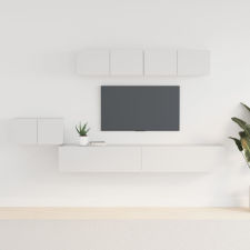vidaXL 5-részes fehér szerelt fa TV-szekrényszett bútor