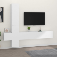 vidaXL 5 részes fehér szerelt fa TV-szekrényszett bútor