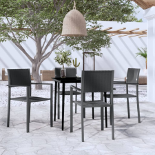vidaXL 5 részes fekete kerti étkezőgarnitúra kerti bútor