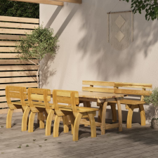 vidaXL 5 részes impregnált fenyőfa kerti étkezőgarnitúra kerti bútor