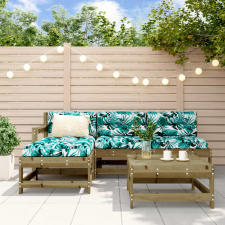 vidaXL 5 részes impregnált fenyőfa kerti ülőgarnitúra párnával kerti bútor