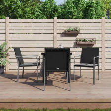 vidaXL 5-részes polyrattan és acél kerti étkezőgarnitúra párnával (3186956) kerti bútor