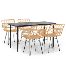 vidaXL 5 részes polyrattan kerti étkezőgarnitúra (3157847) kerti bútor