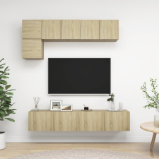 vidaXL 5 részes sonoma-tölgyszínű forgácslap TV-szekrényszett bútor