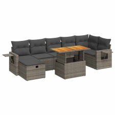 vidaXL 5 részes szürke polyrattan akácfa kerti ülőgarnitúra párnákkal (3328040) kerti bútor