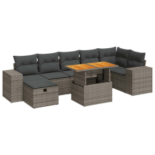 vidaXL 5 részes szürke polyrattan akácfa kerti ülőgarnitúra párnákkal (3328096) kerti bútor