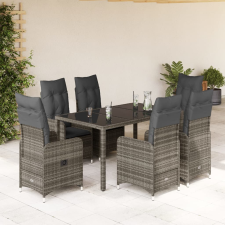 vidaXL 5 részes szürke polyrattan kerti bisztrógarnitúra párnákkal kerti bútor