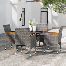 vidaXL 5 részes szürke polyrattan kerti étkezőgarnitúra kerti bútor