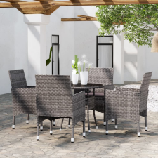vidaXL 5 részes szürke polyrattan kerti étkezőgarnitúra kerti bútor