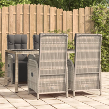 vidaXL 5 részes szürke polyrattan kerti étkezőgarnitúra párnával kerti bútor