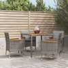 vidaXL 5 részes szürke polyrattan kerti étkezőgarnitúra párnával (3187365)