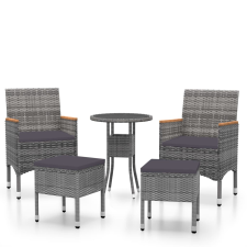 vidaXL 5 részes szürke polyrattan kerti ülőgarnitúra (3058475) kerti bútor