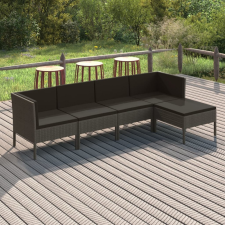 vidaXL 5 részes szürke polyrattan kerti ülőgarnitúra párnákkal kerti bútor
