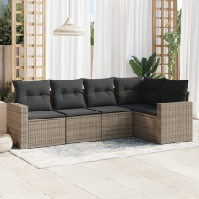 vidaXL 5 részes szürke polyrattan kerti ülőgarnitúra párnákkal kerti bútor