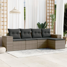 vidaXL 5 részes szürke polyrattan kerti ülőgarnitúra párnákkal kerti bútor