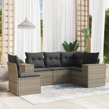 vidaXL 5 részes szürke polyrattan kerti ülőgarnitúra párnákkal kerti bútor