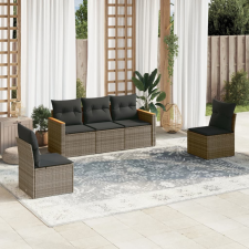 vidaXL 5 részes szürke polyrattan kerti ülőgarnitúra párnákkal kerti bútor
