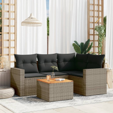 vidaXL 5 részes szürke polyrattan kerti ülőgarnitúra párnákkal kerti bútor