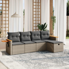 vidaXL 5 részes szürke polyrattan kerti ülőgarnitúra párnákkal kerti bútor