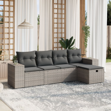 vidaXL 5 részes szürke polyrattan kerti ülőgarnitúra párnákkal kerti bútor
