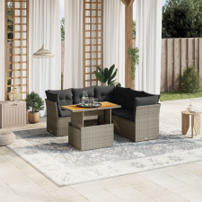 vidaXL 5 részes szürke polyrattan kerti ülőgarnitúra párnákkal kerti bútor