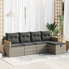 vidaXL 5 részes szürke polyrattan kerti ülőgarnitúra párnákkal kerti bútor