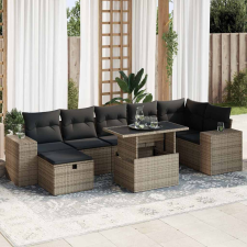 vidaXL 5 részes szürke polyrattan kerti ülőgarnitúra párnákkal kerti bútor