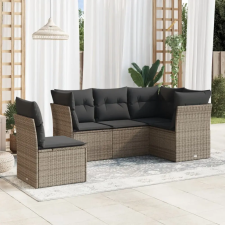 vidaXL 5 részes szürke polyrattan kerti ülőgarnitúra párnákkal kerti bútor