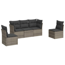 vidaXL 5 részes szürke polyrattan kerti ülőgarnitúra párnákkal (3217350) kerti bútor