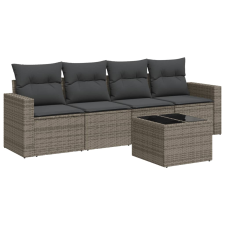 vidaXL 5 részes szürke polyrattan kerti ülőgarnitúra párnákkal (3218680) kerti bútor
