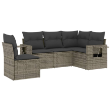 vidaXL 5 részes szürke polyrattan kerti ülőgarnitúra párnákkal (3220169) kerti bútor