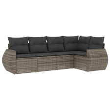 vidaXL 5 részes szürke polyrattan kerti ülőgarnitúra párnákkal (3221329) kerti bútor