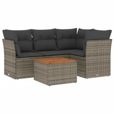 vidaXL 5 részes szürke polyrattan kerti ülőgarnitúra párnákkal (3223624) kerti bútor