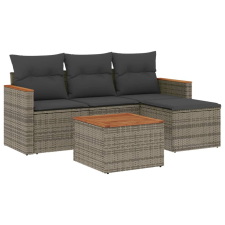 vidaXL 5 részes szürke polyrattan kerti ülőgarnitúra párnákkal (3225913) kerti bútor