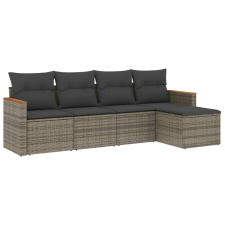 vidaXL 5 részes szürke polyrattan kerti ülőgarnitúra párnákkal (3225920) kerti bútor