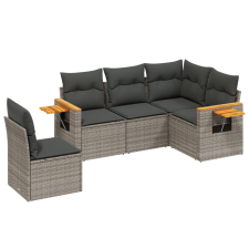 vidaXL 5 részes szürke polyrattan kerti ülőgarnitúra párnákkal (3226816) kerti bútor