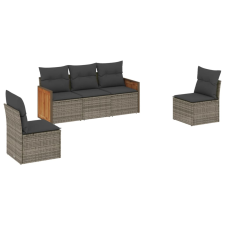 vidaXL 5 részes szürke polyrattan kerti ülőgarnitúra párnákkal (3227530) kerti bútor