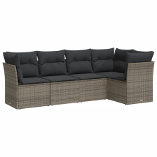 vidaXL 5 részes szürke polyrattan kerti ülőgarnitúra párnákkal (3249439) kerti bútor