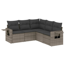 vidaXL 5 részes szürke polyrattan kerti ülőgarnitúra párnákkal (3252487) kerti bútor