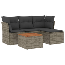 vidaXL 5 részes szürke polyrattan kerti ülőgarnitúra párnákkal (3255941) kerti bútor