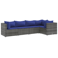 vidaXL 5 részes szürke polyrattan kerti ülőgarnitúra párnákkal (3308095) kerti bútor