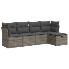vidaXL 5 részes szürke polyrattan kerti ülőgarnitúra párnákkal (3325266) kerti bútor